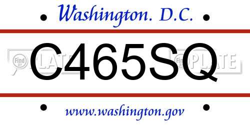 C465SQ District Of Columbia License Plate