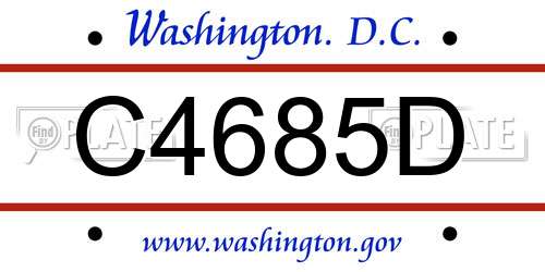 C4685D District Of Columbia License Plate