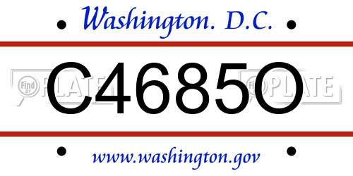 C4685O District Of Columbia License Plate
