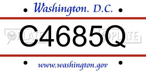 C4685Q District Of Columbia License Plate