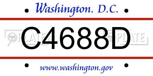 C4688D District Of Columbia License Plate