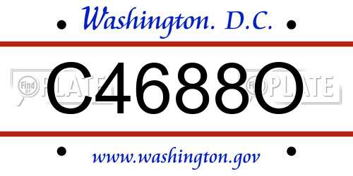 C4688O District Of Columbia License Plate