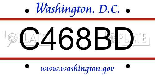 C468BD District Of Columbia License Plate