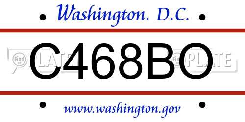 C468BO District Of Columbia License Plate