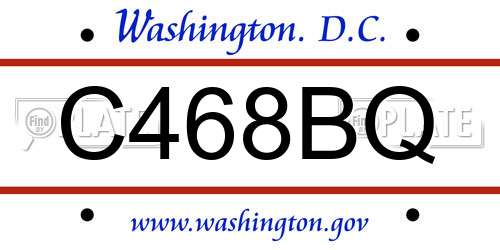 C468BQ District Of Columbia License Plate