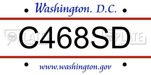 C468SD District Of Columbia License Plate