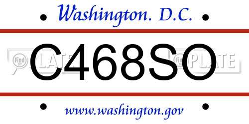 C468SO District Of Columbia License Plate