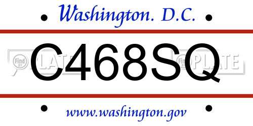 C468SQ District Of Columbia License Plate