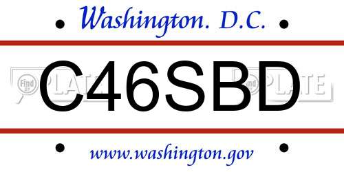 C46SBD District Of Columbia License Plate