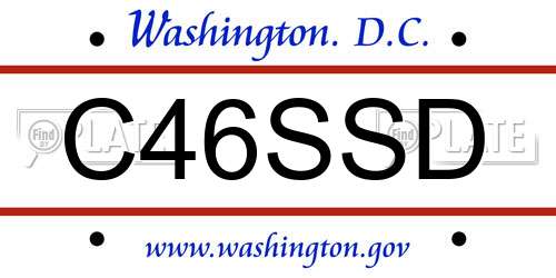 C46SSD District Of Columbia License Plate