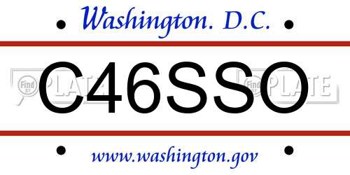 C46SSO District Of Columbia License Plate
