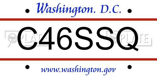 C46SSQ District Of Columbia License Plate