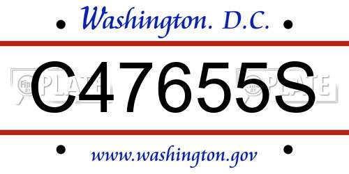 C47655S District Of Columbia License Plate