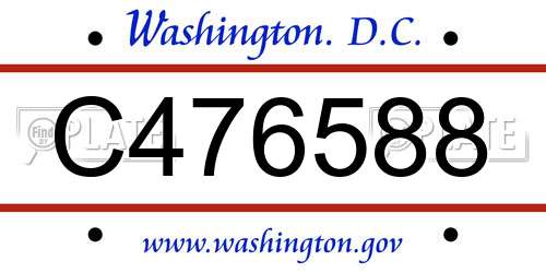 C476588 District Of Columbia License Plate