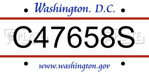 C47658S District Of Columbia License Plate