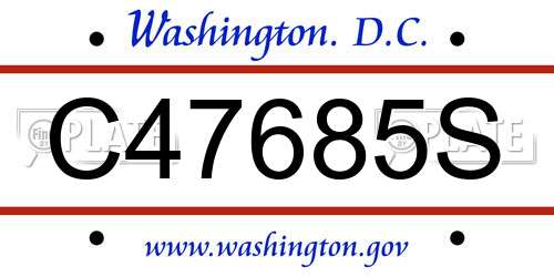 C47685S District Of Columbia License Plate