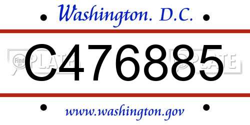 C476885 District Of Columbia License Plate