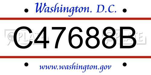 C47688B District Of Columbia License Plate