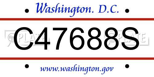 C47688S District Of Columbia License Plate
