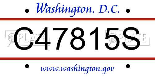C47815S District Of Columbia License Plate