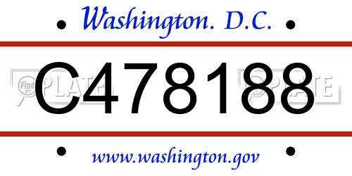 C478188 District Of Columbia License Plate
