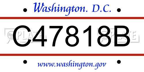 C47818B District Of Columbia License Plate