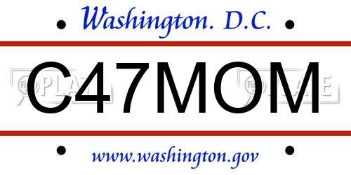 C47MOM District Of Columbia License Plate