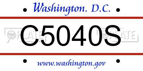 C5040S District Of Columbia License Plate