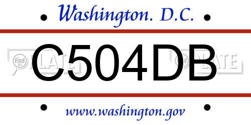 C504DB District Of Columbia License Plate