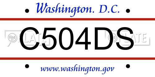 C504DS District Of Columbia License Plate