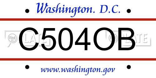 C504OB District Of Columbia License Plate