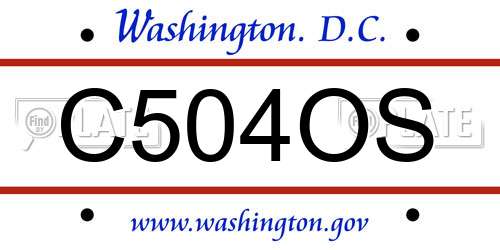C504OS District Of Columbia License Plate