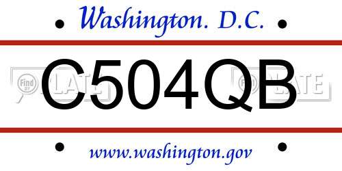 C504QB District Of Columbia License Plate