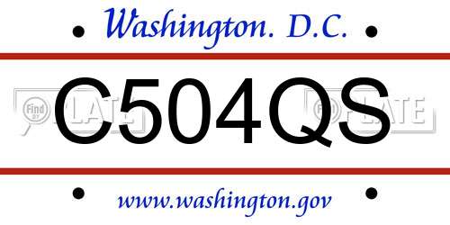 C504QS District Of Columbia License Plate
