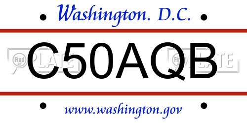 C50AQB District Of Columbia License Plate