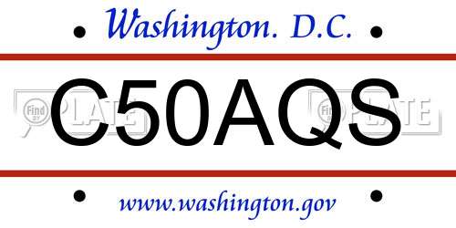 C50AQS District Of Columbia License Plate