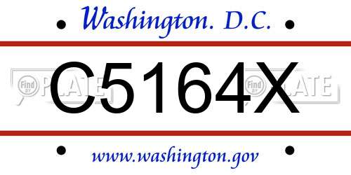 C5164X District Of Columbia License Plate