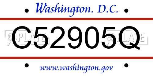 C52905Q District Of Columbia License Plate
