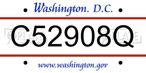 C52908Q District Of Columbia License Plate