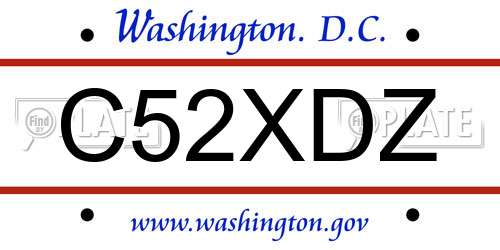 C52XDZ District Of Columbia License Plate