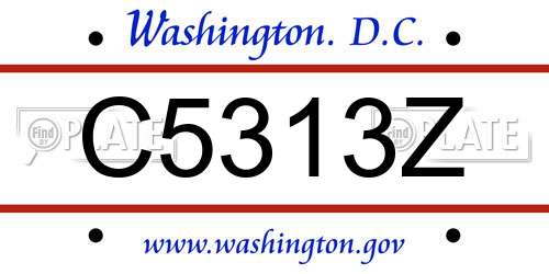 C5313Z District Of Columbia License Plate