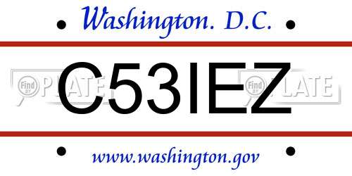 C53IEZ District Of Columbia License Plate