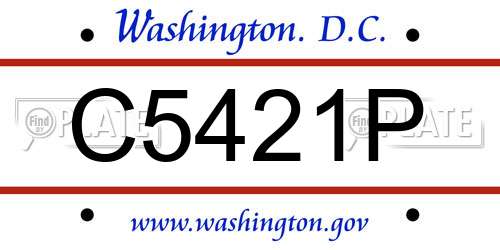 C5421P District Of Columbia License Plate