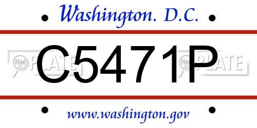C5471P District Of Columbia License Plate
