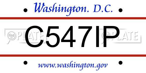C547IP District Of Columbia License Plate