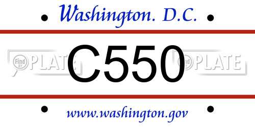 C550 District Of Columbia License Plate