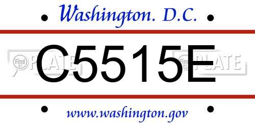 C5515E District Of Columbia License Plate