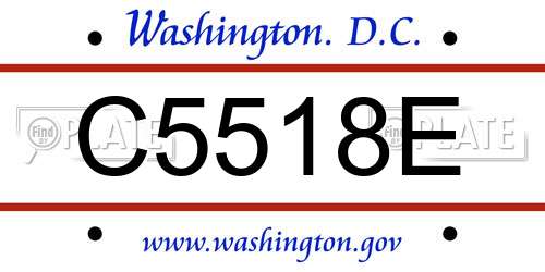 C5518E District Of Columbia License Plate