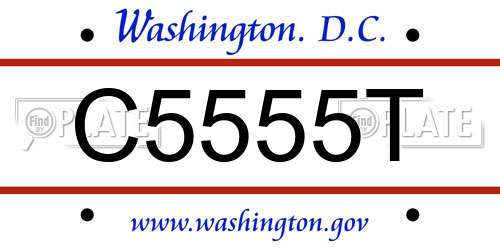C5555T District Of Columbia License Plate
