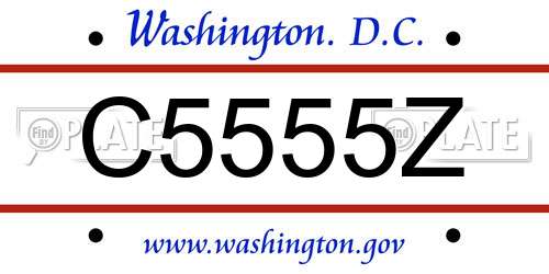 C5555Z District Of Columbia License Plate
